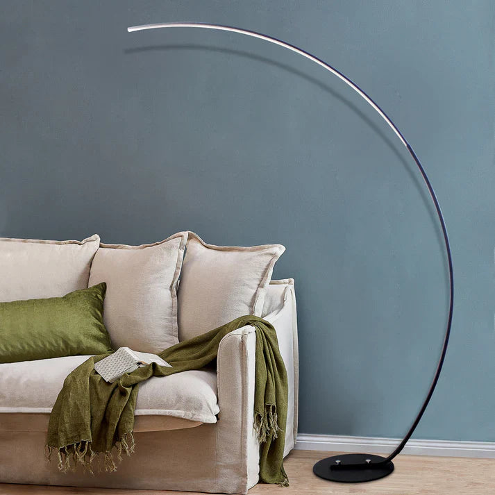 Modern Curved Floor Lamp with RGBW Ambient Lighting for Stylish Home Décor